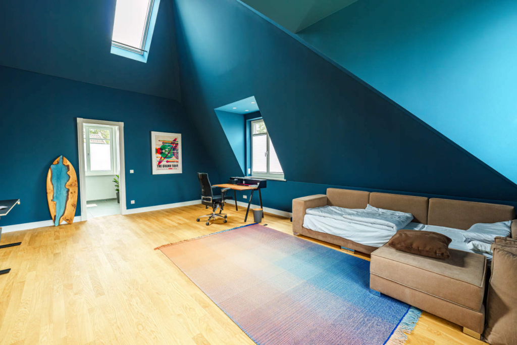 farrow ball projekt impression wohnraum (blau)